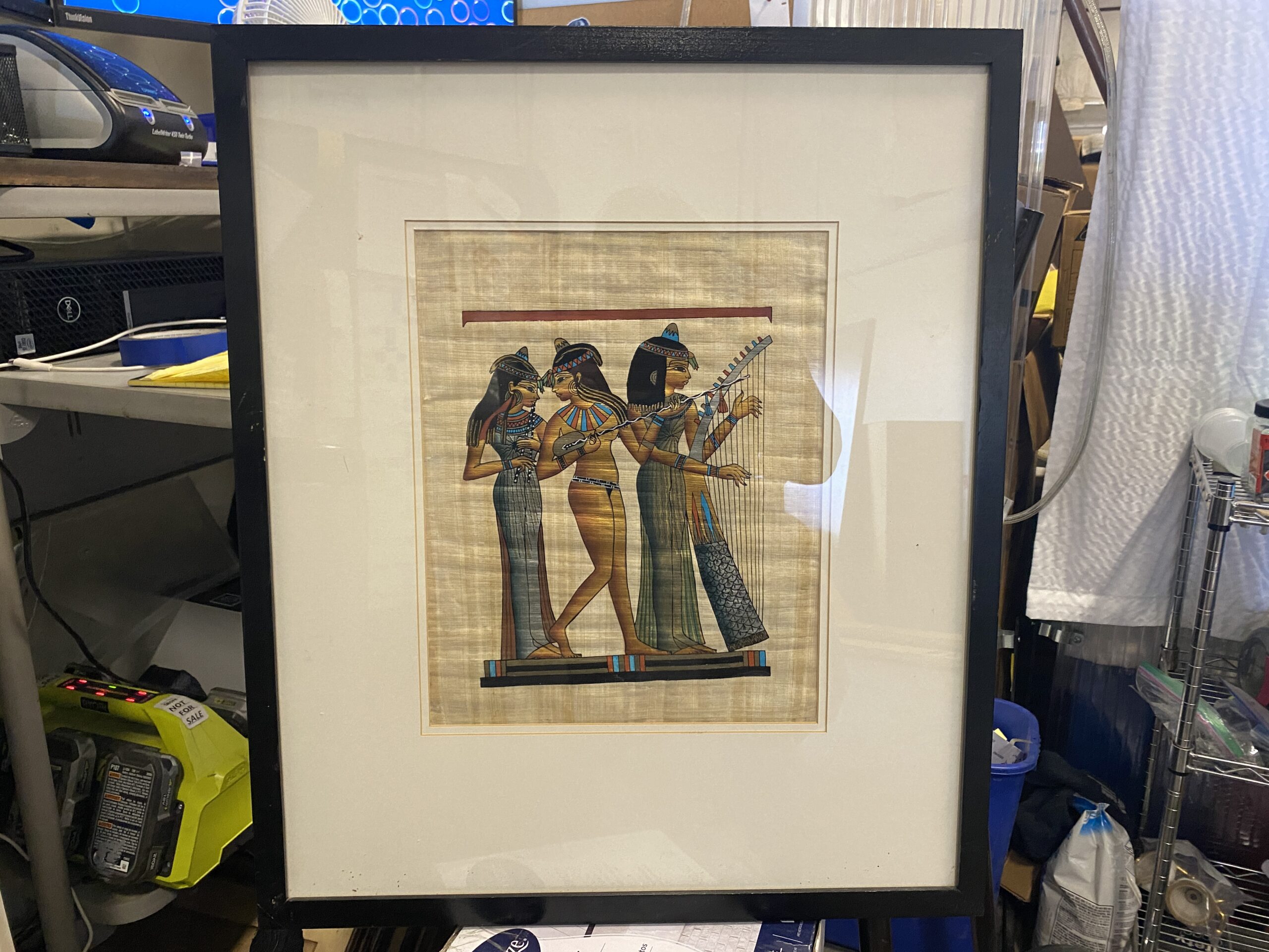 3 Egyptian Goddesses Painted on Papyrus Art Piece