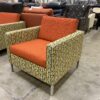 Bright Orange Chair with Yellow Designed Frame