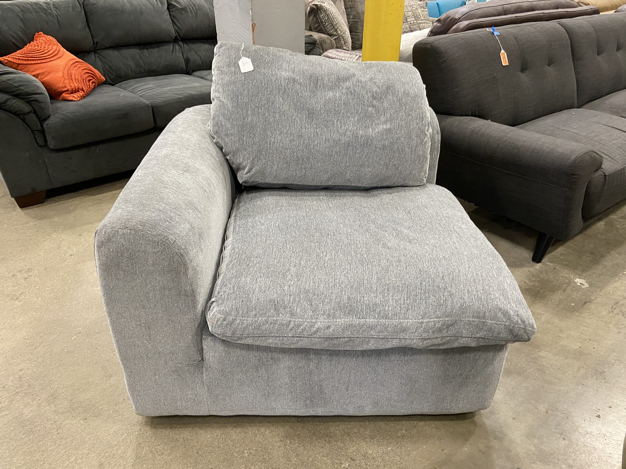 Comfy Grey Joybird Bryant Corner Chair Habitat Stores Seattle King County Washington