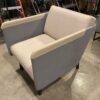 Grey Leather & Tan Accent Chair