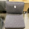 GUNLOCKE Grey Fabric and Black Metal Armless Chair