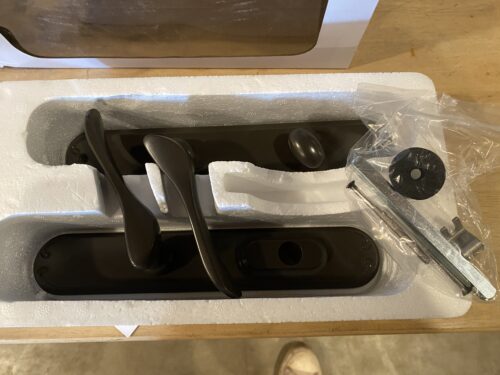 NEW! PELLA Active Handle Hinged Patio Door Hardware, Brown