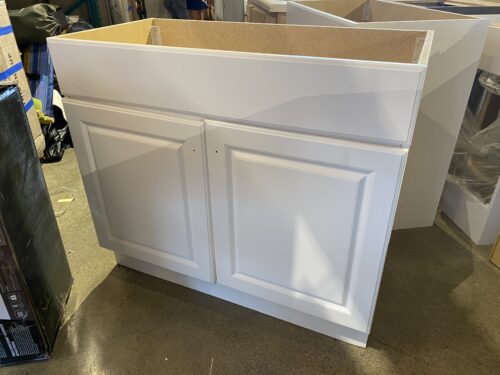 Clean Crisp White Vanity Cabinet