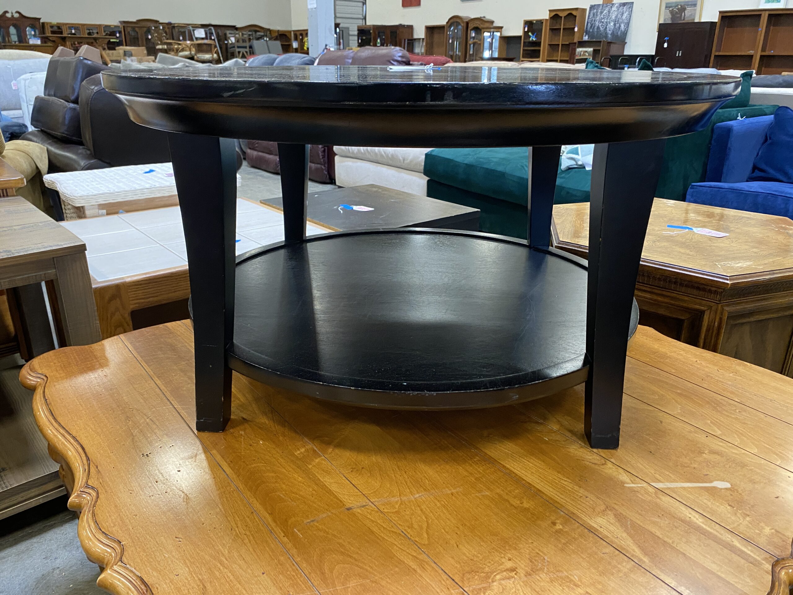 Pottery Barn Black Metropolitan Round Coffee Table Habitat Stores Seattle King County Washington