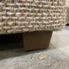 Fuzzy Beige Upholstered Arm Chair with Wooden Legs
