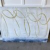 Golden Swirls with Blue Stripe Abstract Art Print