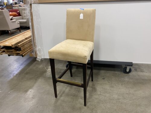 CRATE & BARREL Miles Upholstered Bar Stool with Metal Foot Rest
