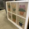 "Window Frame" Floral Art in Reclaimed Window by Kathy Hebner