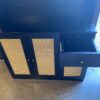 Black & Rattan Brown Paneled China Hutch