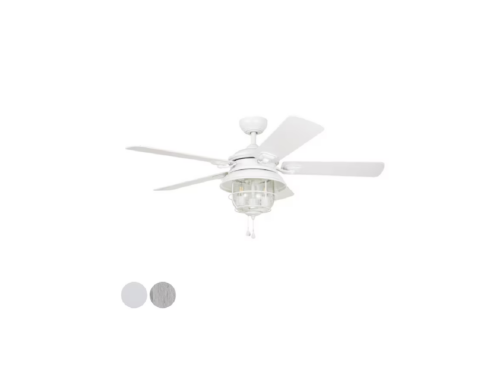 Harbor Breeze Altissa 52" White with Gray Wash Blades Ceiling Fan