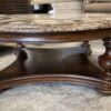 Thomasville Ornate Scrollwork Marble Coffee Table