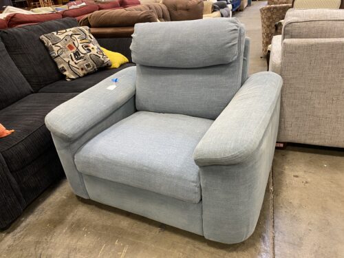 Extra Wide Powder Blue Wide Arm Sofa Chair