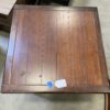 Red Wood Square Ribbed X Leg End Table