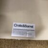 Crate & Barrel Light Brown Tweed Textured Roll Arm Sofa