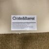Crate & Barrel Light Brown Tweed Textured Roll Arm Chair with Ottoman