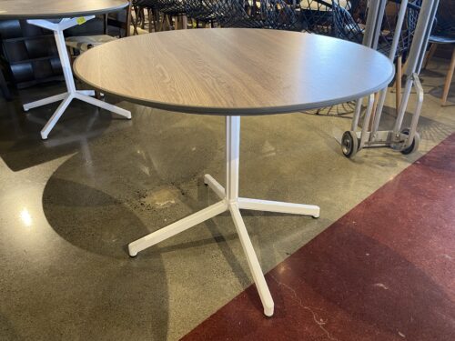 Round Modern Minimal White Leg Dining Table