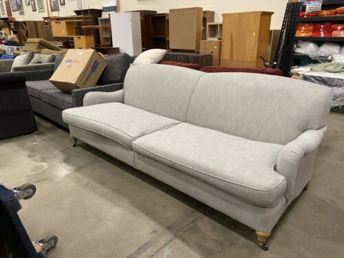 RESTORATION HARDWARE Double Arched Back Wheel Footed Sofa