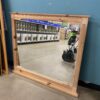 Light Washed Wood Framed Mirror with Floral Carvings