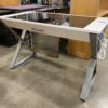 Modern X Leg Black and White Desk with Power Strip