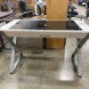 Modern X Leg Black and White Desk with Power Strip