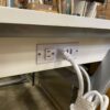 Modern X Leg Black and White Desk with Power Strip