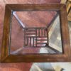 Espresso Brown Glass Top Side Table w/ Shelf
