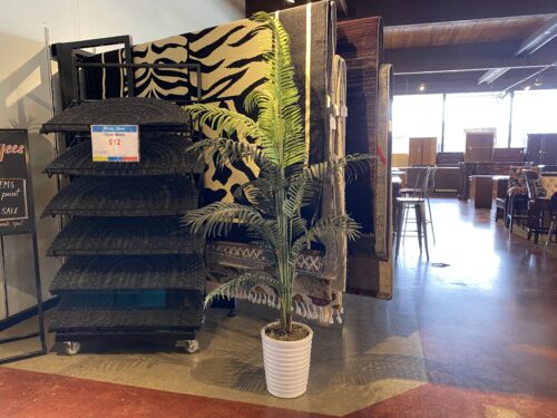 Chic White Potted Faux Fern Plant