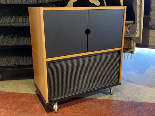 Tambour Door 2-Tone Office Cabinet on Wheels
