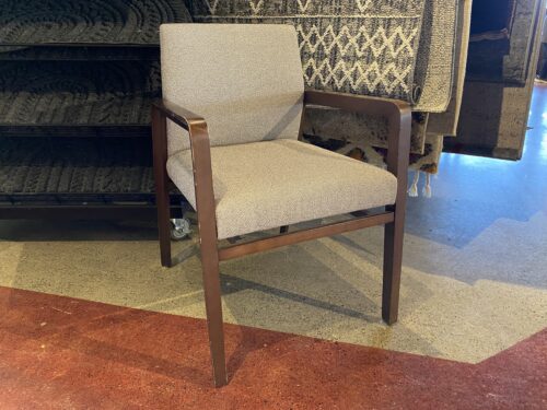 BERNHARDT Helium Side Chair, Grey & Walnut