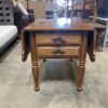 Vintage Look Oak End Table with Drop Down Leaves