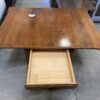 Vintage Look Oak End Table with Drop Down Leaves