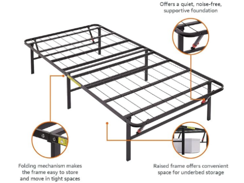 NEW! AMAZONBASICS Black Twin Platform Bedframe