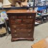 WILLETT Solid Wood Five Drawer Tallboy Dresser