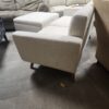 Cream MCM Style Loveseat with Storage Ottoman