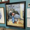 Large Vase Floral Painting in Black and Gold Frame