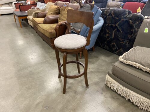 Dark Wood Circle Bar Stool