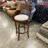 Dark Wood Circle Bar Stool