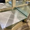 Opulent Pearl White Glass Shelf China Hutch