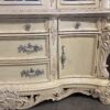 Opulent Pearl White Glass Shelf China Hutch