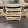 Opulent Pearl White Glass Shelf China Hutch