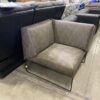 ADREU WORLD Brown Leather Corner Chair