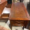 X-Side Glass Panel Desk w/ Keyboard Drawer