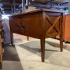 X-Side Glass Panel Desk w/ Keyboard Drawer