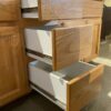 White Tile-Top 2-Sink Cabinet w/ Faucets