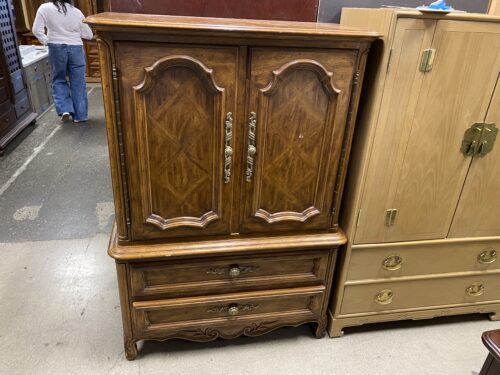 DREXEL Cabernet Floral Handled Armoire