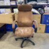 Brown Suede-Like Rolling Office Chair