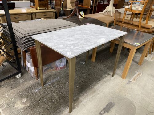 Marble Topped Golden Legged Tall Table