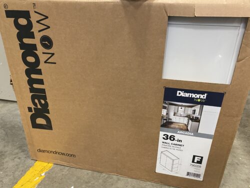 DIAMOND NOW Arcadia 36" White Wall Cabinet In Box