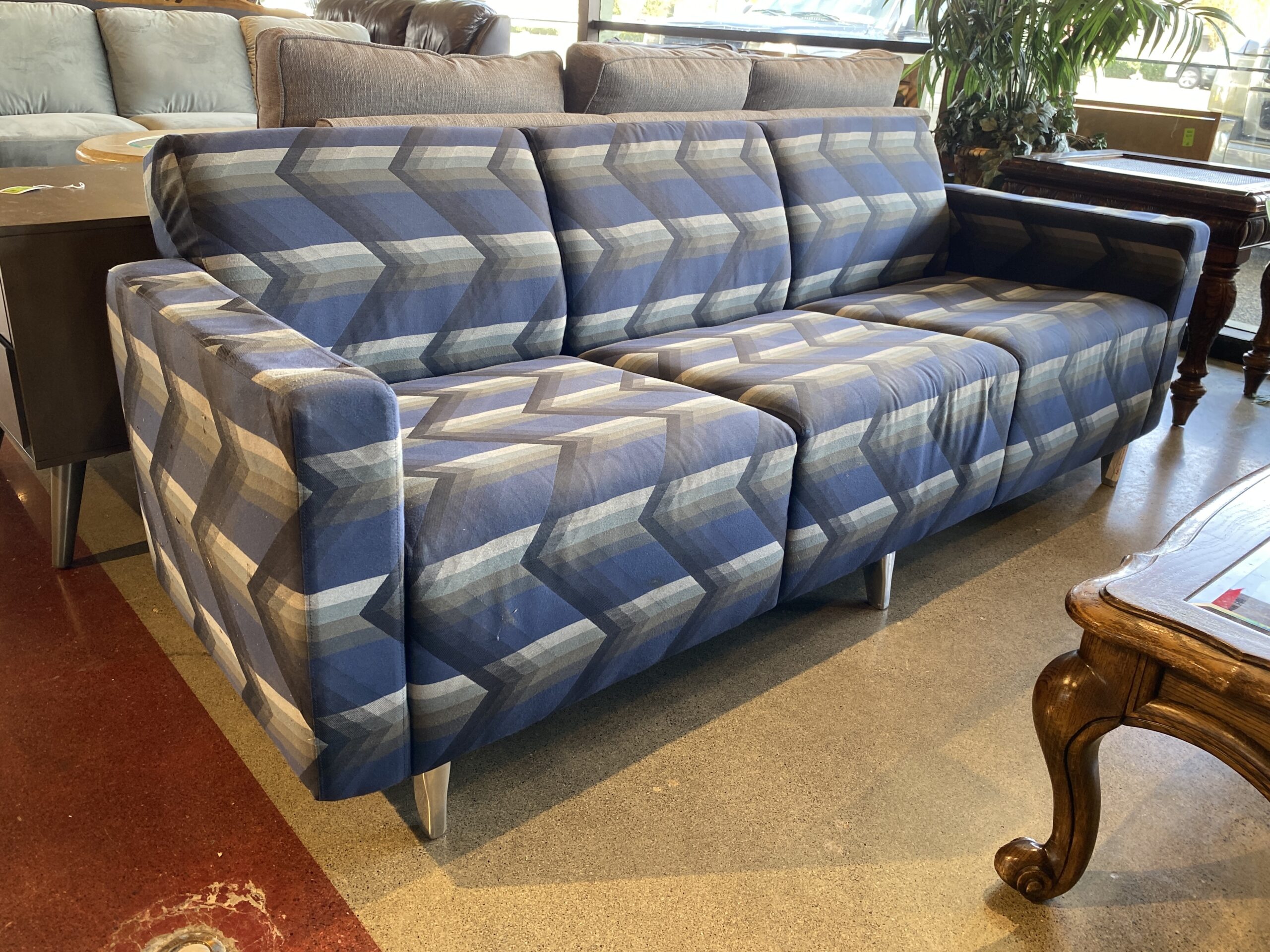 Blue & Black Chevron Sofa
