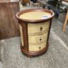 3 Drawer Floral Wood Nightstand